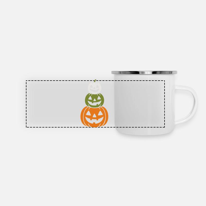 Halloween jack-o'-lantern motif - Panoramic Camper Mug - white