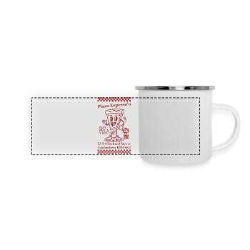 Pizza expresso mascotte rétro - Mug panoramique émaillé - blanc - Devant