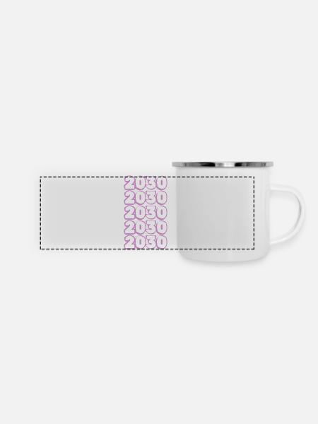 Lila 2030 - Panorama Emaille-Tasse - Weiß