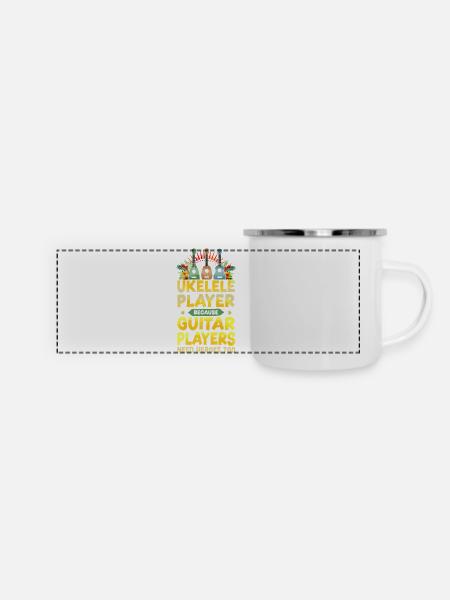 Hawaiian Ukulele Uke Ukulele - Panorama Emaille-Tasse - Weiß