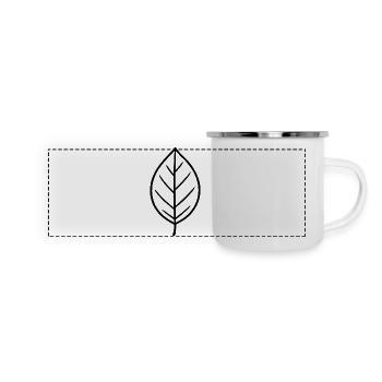 Black leaf line design - Panoramic Camper Mug - white - Front