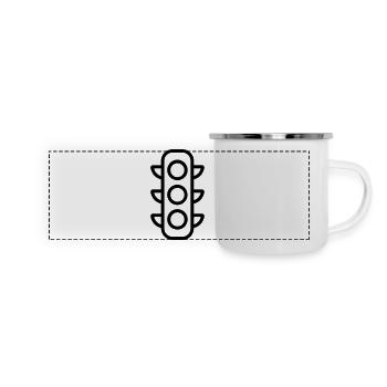 feu tricolore - Mug panoramique émaillé - blanc - Devant