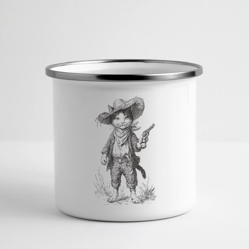 Cat Bandit Mug panoramique émaillé