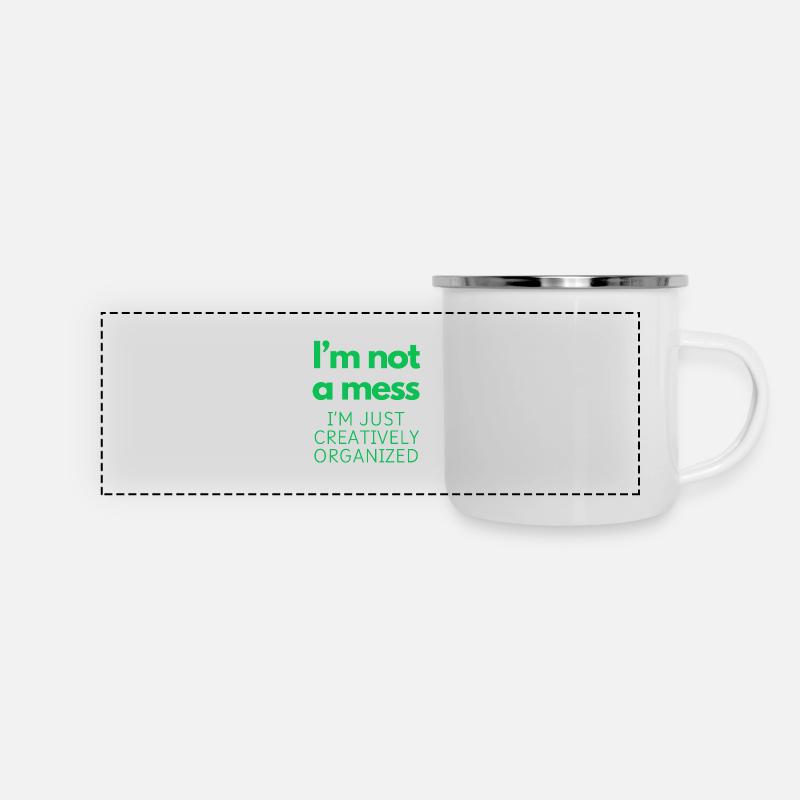 I'm not a mess, I'm just creatively organized - Panoramic Camper Mug - white