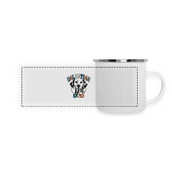 Dalmatian Dad Hunde Hund Wilsigns - Panorama Emaille-Tasse - Weiß - Vorne