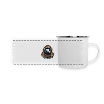 Gorilla - Panorama Emaille-Tasse - Weiß - Vorne