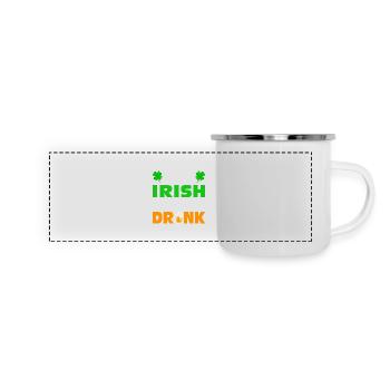 0 % Irish 100 % Drunk - Panorama Emaille-Tasse - Weiß - Vorne