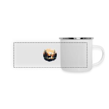 Deer forest - Panoramic Camper Mug - white - Front
