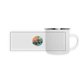 Retro Hot Rod - Panoramic Camper Mug - white - Front