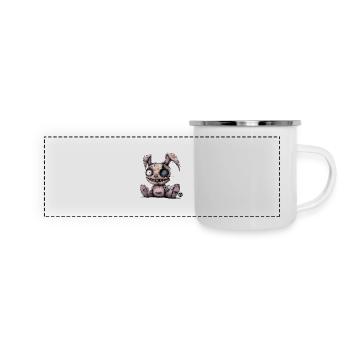 Gruseliges Plüschtier - Panorama Emaille-Tasse - Weiß - Vorne