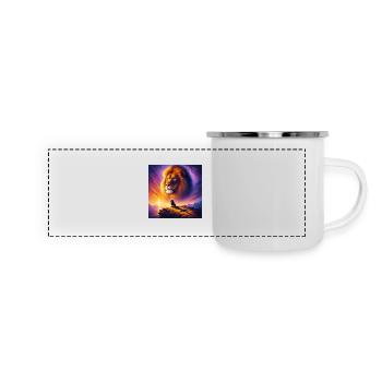 Mighty Lion of Judah 2 - Panorama Emaille-Tasse - Weiß - Vorne