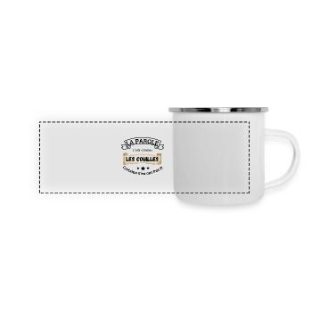 Sprache ist wie Bälle - Panorama Emaille-Tasse - Weiß - Vorne