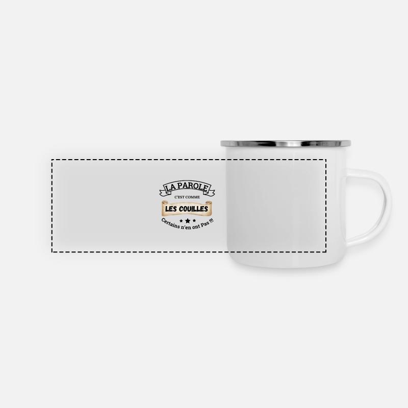 Speech is like balls - Panoramic Camper Mug - white