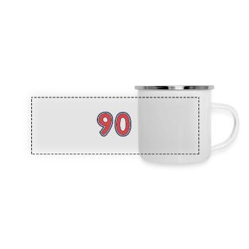 90. 90 JAHRE. 90-JÄHRIGES JUBILÄUM. 90-JÄHRIGES JUBILÄUM. - Panorama Emaille-Tasse - Weiß - Vorne