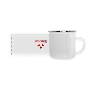 GERADE VERHEIRATET. ES LEBE DIE MARYS. JUNGGESELLINNENABSCHIED - Panorama Emaille-Tasse - Weiß - Vorne