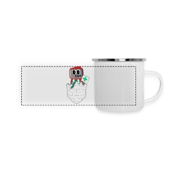 SIE HABEN DIE KONTROLLE - Panorama Emaille-Tasse - Weiß - Vorne