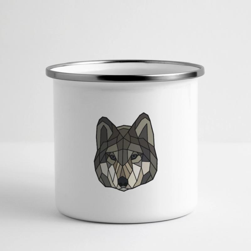 Wolf blanko Mug panoramique émaillé