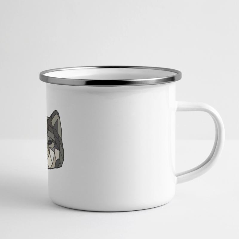 Wolf blanko Mug panoramique émaillé