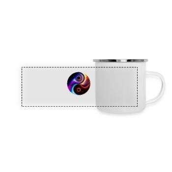 Yin Yang - Panorama Emaille-Tasse - Weiß - Vorne
