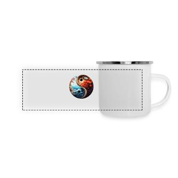 Yin Yang - Panorama Emaille-Tasse - Weiß - Vorne