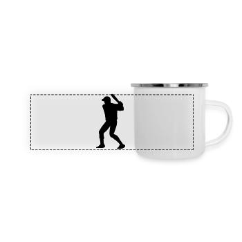 Baseball-Player - Panorama Emaille-Tasse - Weiß - Vorne