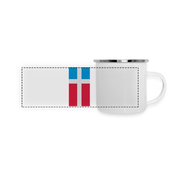 Alte Saarlandfahne - Panorama Emaille-Tasse - Weiß - Vorne