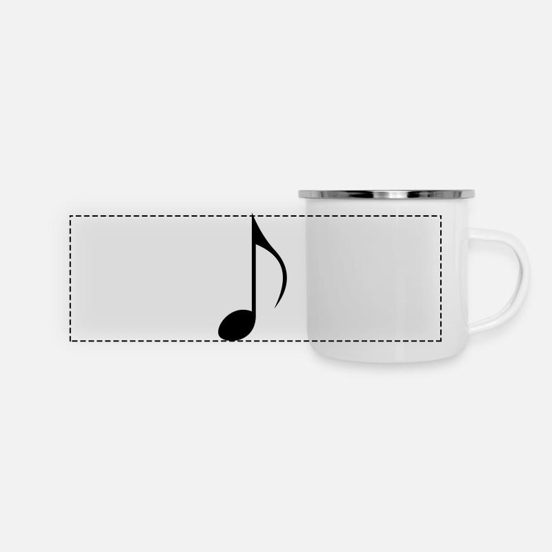 Note Musik Instrument - Panorama Emaille-Tasse - Weiß