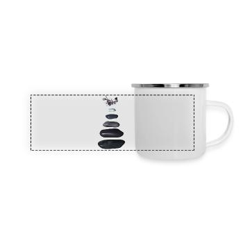 Pebbles and orchid zen - Panoramic Camper Mug - white - Front