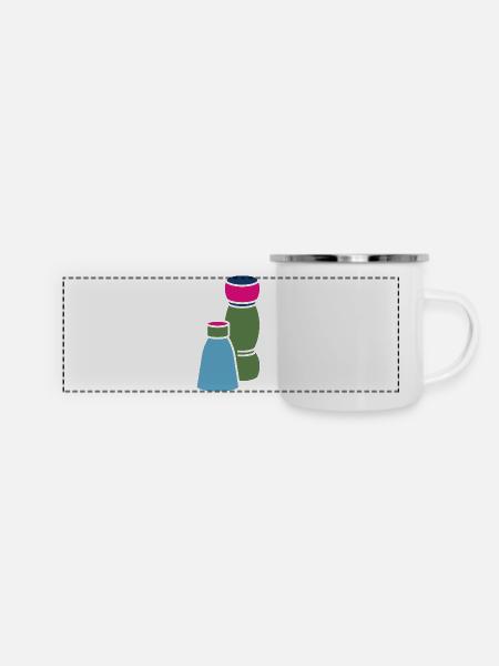 Salz und Pfeffer - Panorama Emaille-Tasse - Weiß