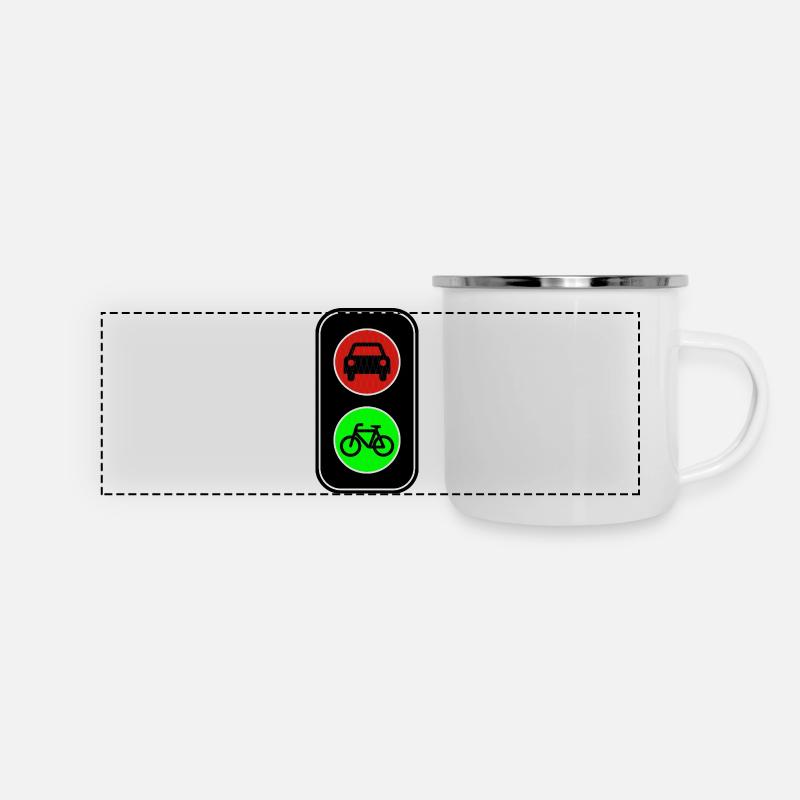 Vert pour le vélo - Mug panoramique émaillé - blanc