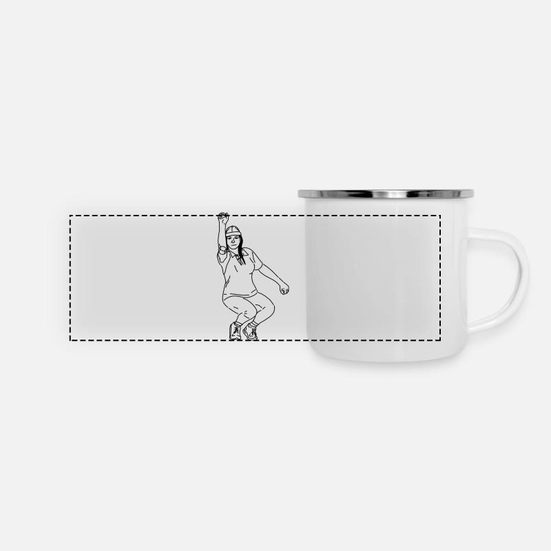 Right-handed petanque player - Panoramic Camper Mug - white