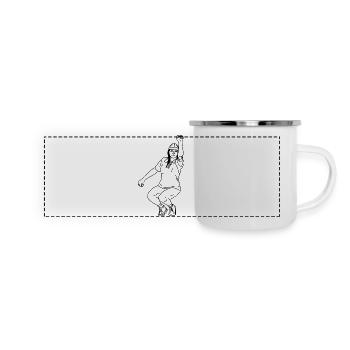 Joueur de pétanque Gaucher - Mug panoramique émaillé - blanc - Devant