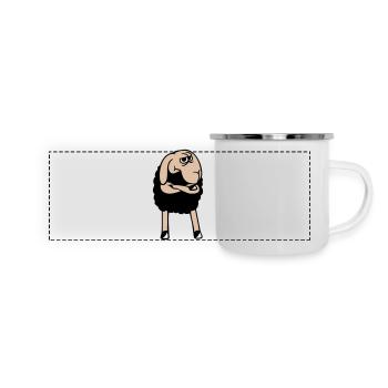 Black Sheep Crossed Arms Insulted Sour - Panoramic Camper Mug - white - Front