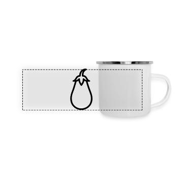 Aubergine - Panorama Emaille-Tasse - Weiß - Vorne