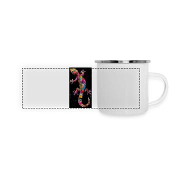 Gecko - Panorama Emaille-Tasse - Weiß - Vorne