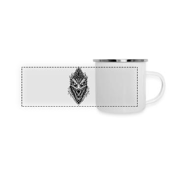 Dragon Impérial Totem Mythologique Blanc et Noir - Mug panoramique émaillé - blanc - Devant