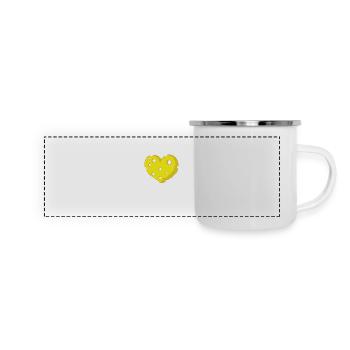 Morceaux de fromage en forme de coeur - Mug panoramique émaillé - blanc - Devant