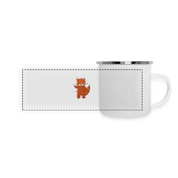 Chat ours vagues ours chat Petit Panda - Mug panoramique émaillé - blanc - Devant