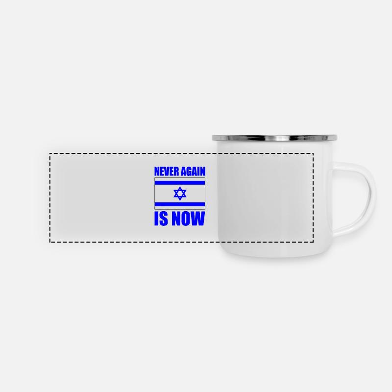 Never again is now - Panorama Emaille-Tasse - Weiß