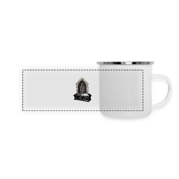 Cercueil / Dernière demeure / Terre / Enterrement - Mug panoramique émaillé - blanc - Devant