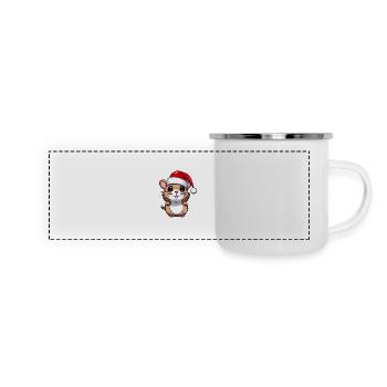 Hamster Noël Animal Portrait Noël - Mug panoramique émaillé - blanc - Devant