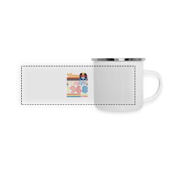 Anniversaire Février 1968. Cadeau Fevrier 1968. - Mug panoramique émaillé - blanc - Devant