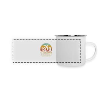 Joie d’anniversaire vintage des années 1970 - Mug panoramique émaillé - blanc - Devant