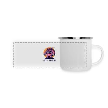 Hi guys, brutal funny monster pig - Panoramic Camper Mug - white - Front