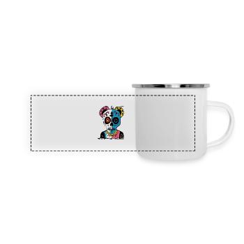Modern Art Abstract Pop Panda Zombie - Panoramic Camper Mug - white - Front