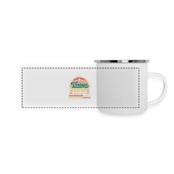 Retro 2025 Geburtstagsgeschenk. Jahrgang 2025. - Panorama Emaille-Tasse - Weiß - Vorne