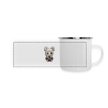 Bande dessinée de bébé animal lapin - Mug panoramique émaillé - blanc - Devant