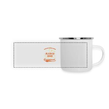 Cadeau D'anniversaire Nées En Mars 1949 Vintage - Mug panoramique émaillé - blanc - Devant