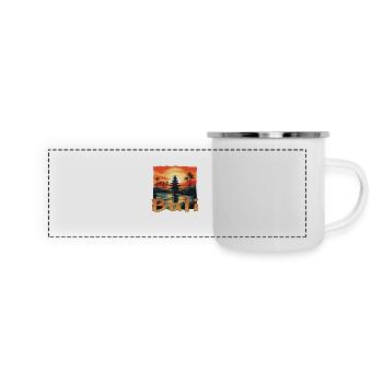 Bali Sunset Pagoda Idyll - Panoramic Camper Mug - white - Front