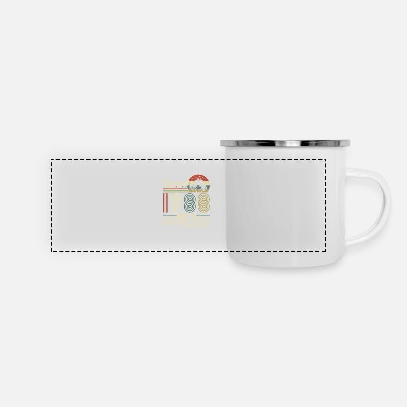 Vintage 1988 - cadeau d’anniversaire rétro - Mug panoramique émaillé - blanc